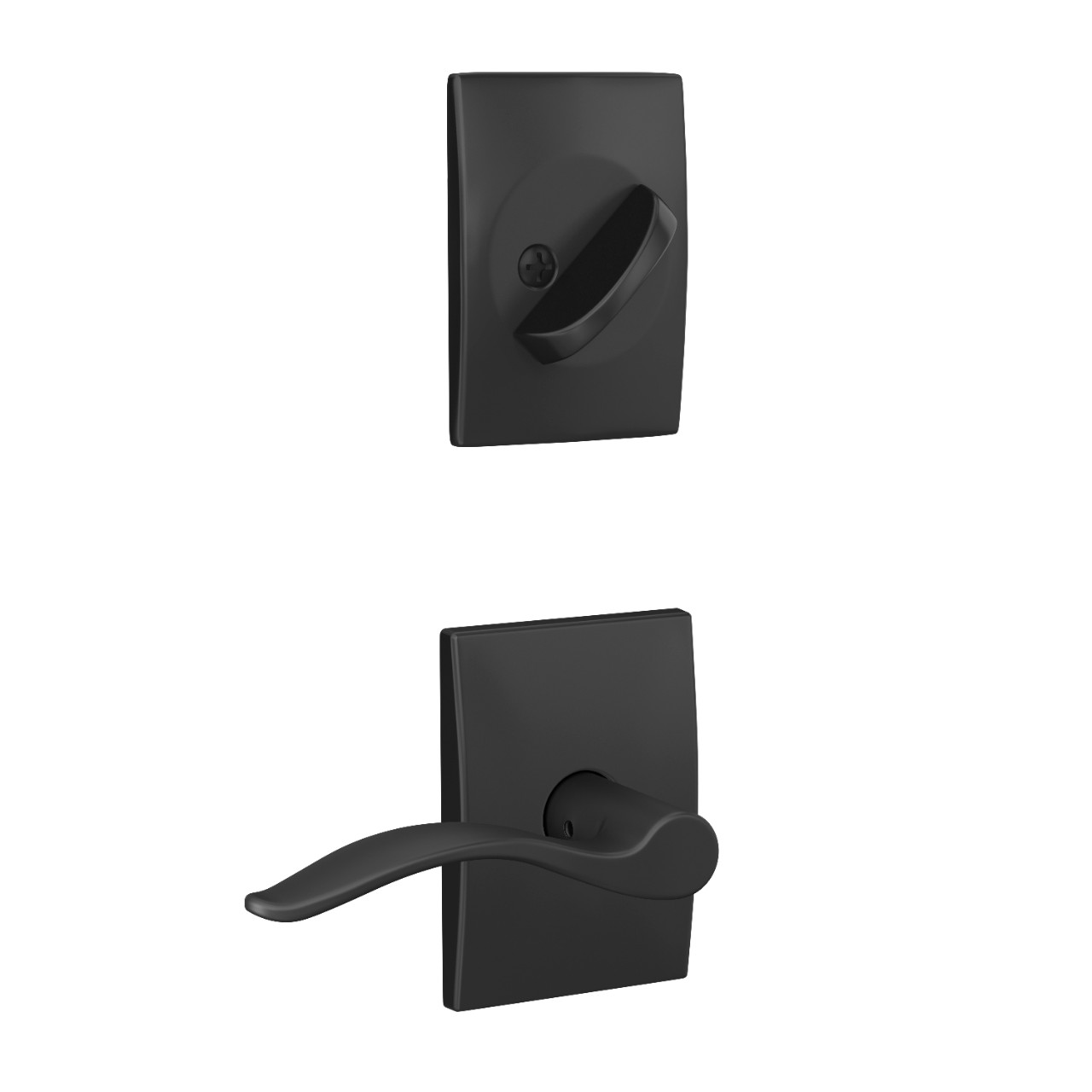Inactive Handleset Interior with Pennant Lever
