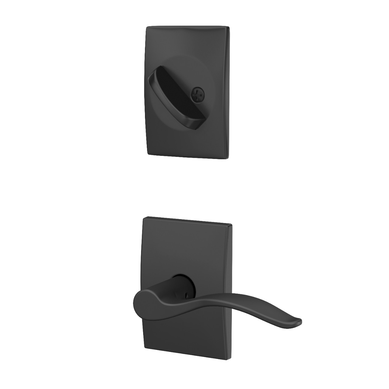Inactive Handleset Interior with Pennant Lever