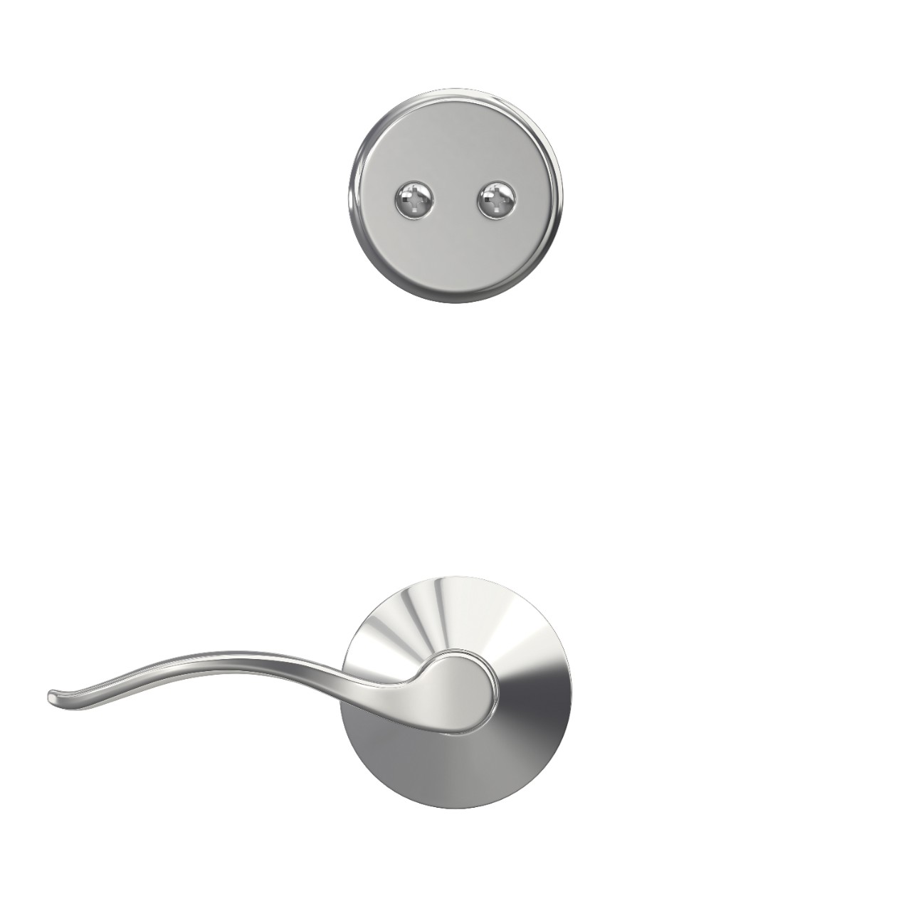 Inactive Handleset Interior with Pennant Lever