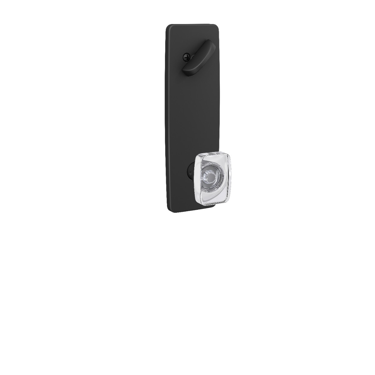 Greene 3/4 Trim Single Cylinder Handleset Interior with Caine Glass Knob