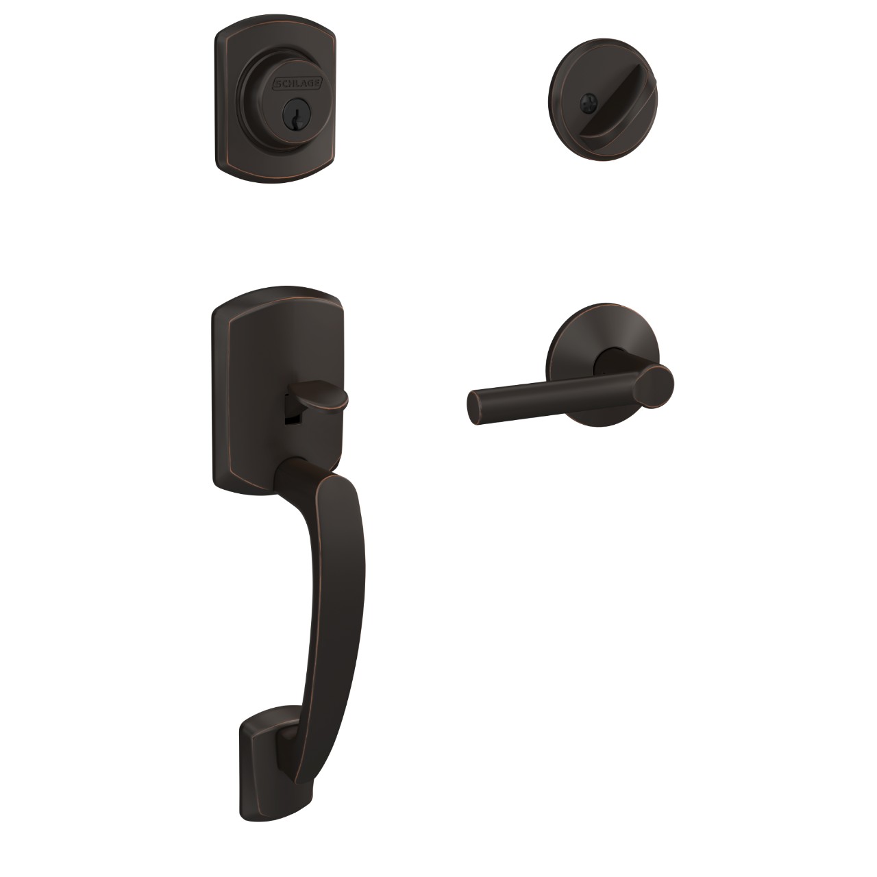 Custom Single Cylinder Handleset and Broadway Lever with Kinsler Trim