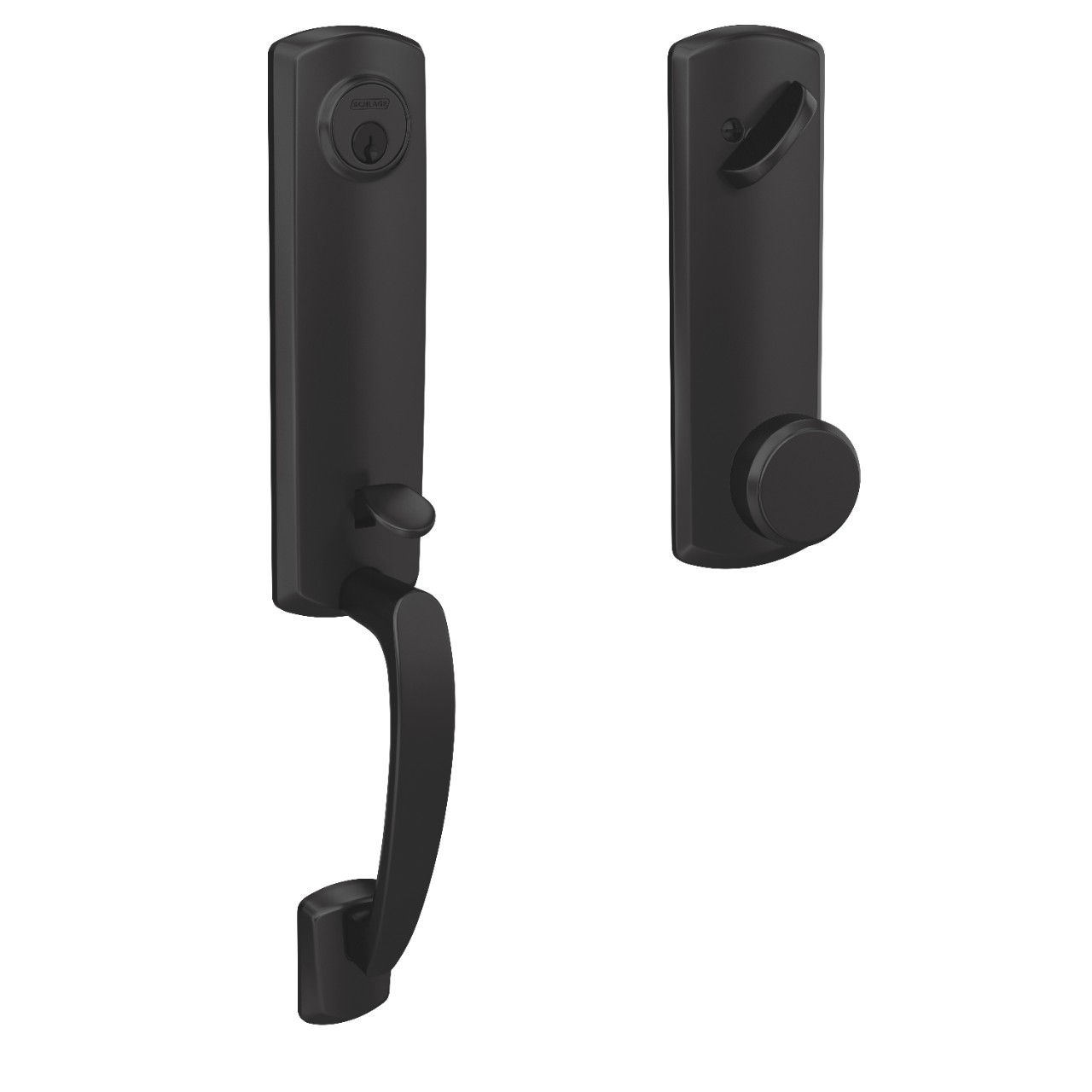 Custom 3/4 Trim Single Cylinder Handleset and Bowery Knob with Greenwich Trim