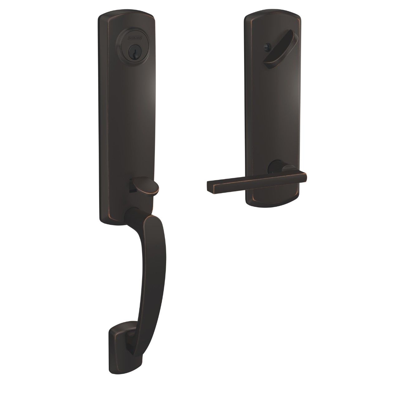 Custom 3/4 Trim Single Cylinder Handleset and Latitude Lever with Greenwich Trim