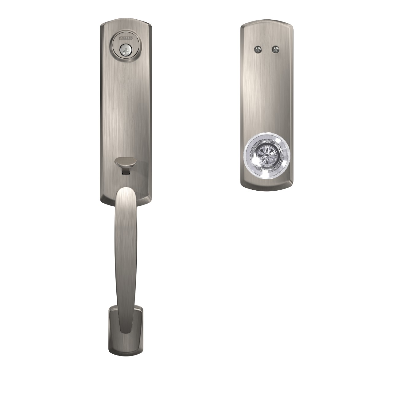 Custom 3/4 trim Inactive Handleset and Hobson Glass Knob with Greenwich Trim