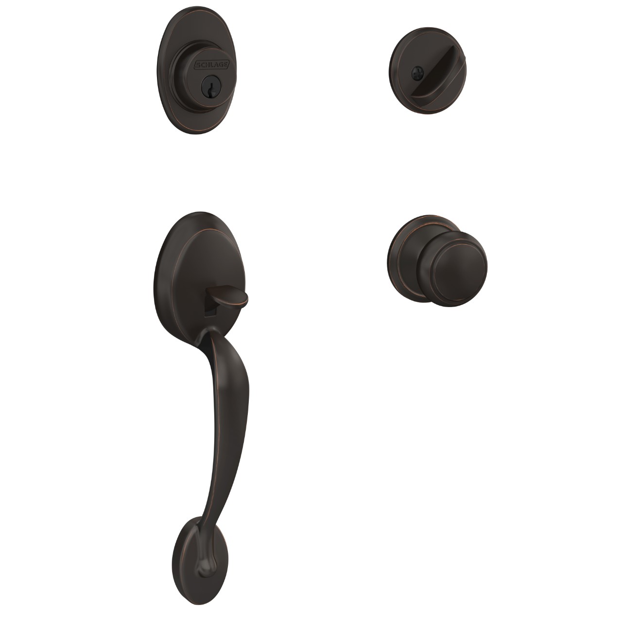 Custom Single Cylinder Handleset and Andover Knob with Alden Trim