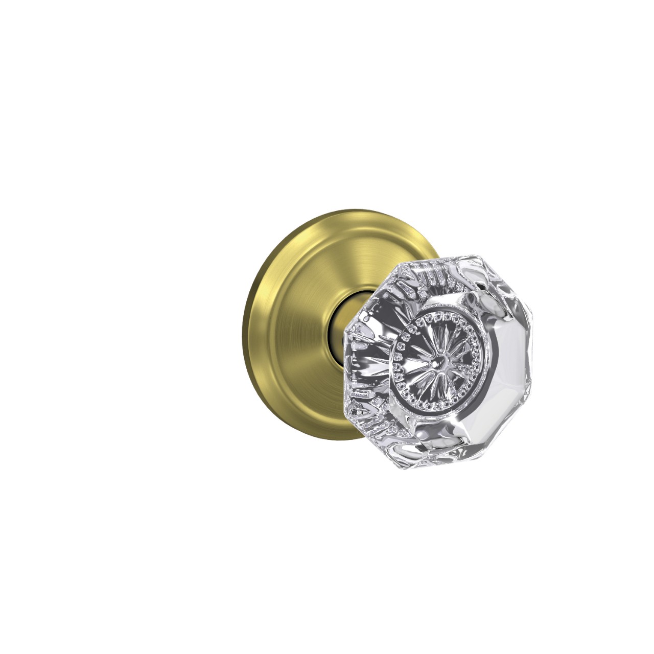 Custom Alexandria Glass Knob Combined Interior Hall-Closet and Bed-Bath Lock