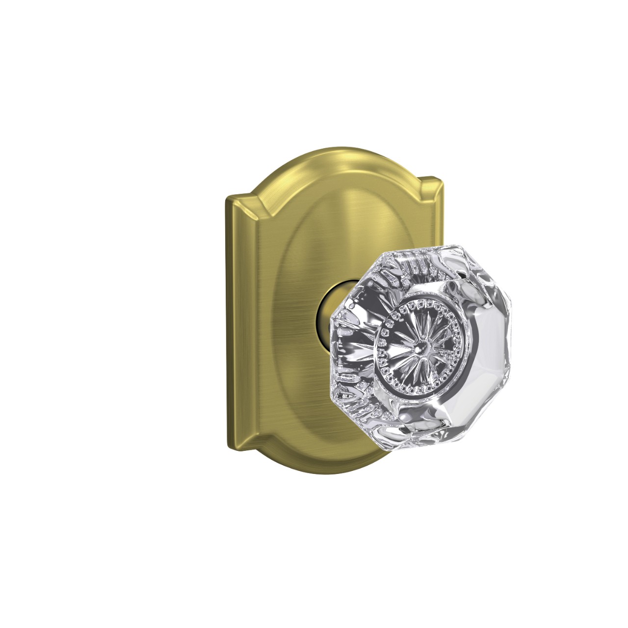 Custom Alexandria Glass Knob Combined Interior Hall-Closet and Bed-Bath Lock