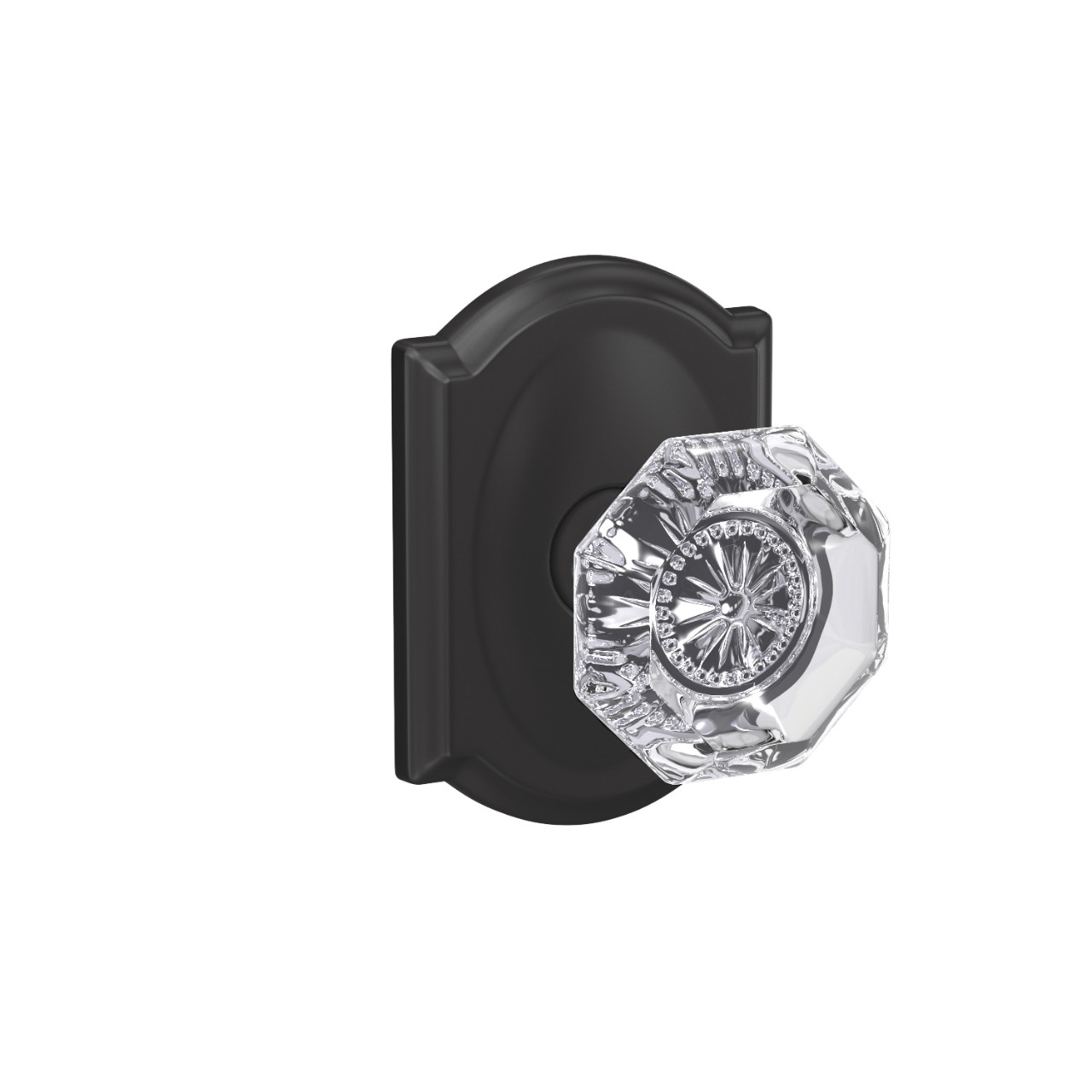 Custom Alexandria Glass Knob Combined Interior Hall-Closet and Bed-Bath Lock