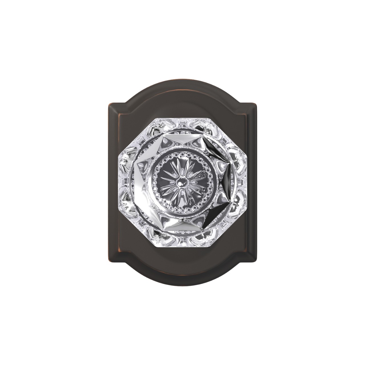 Custom Alexandria Glass Knob Combined Interior Hall-Closet and Bed-Bath Lock
