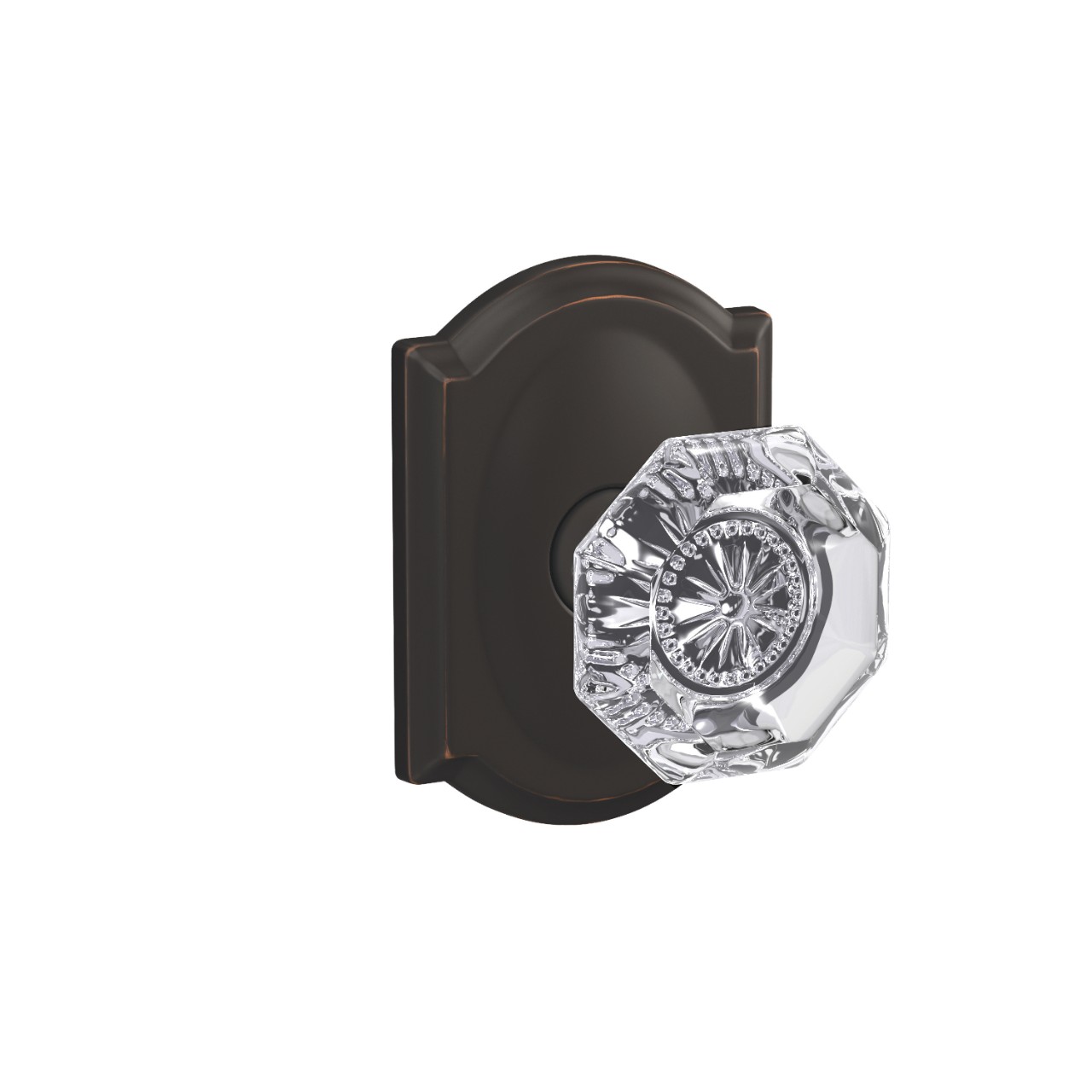 Custom Alexandria Glass Knob Combined Interior Hall-Closet and Bed-Bath Lock