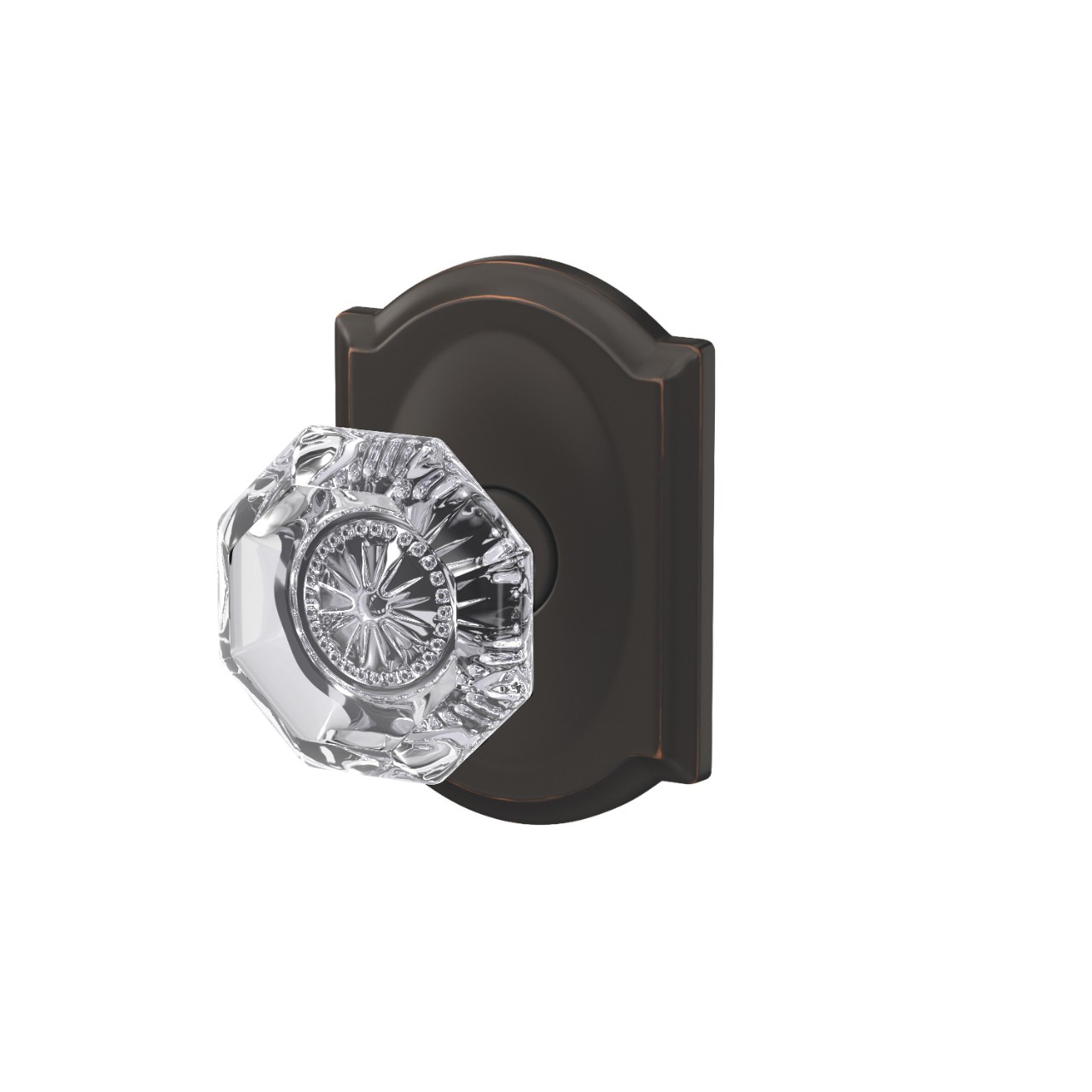 Custom Alexandria Glass Knob Combined Interior Hall-Closet and Bed-Bath Lock