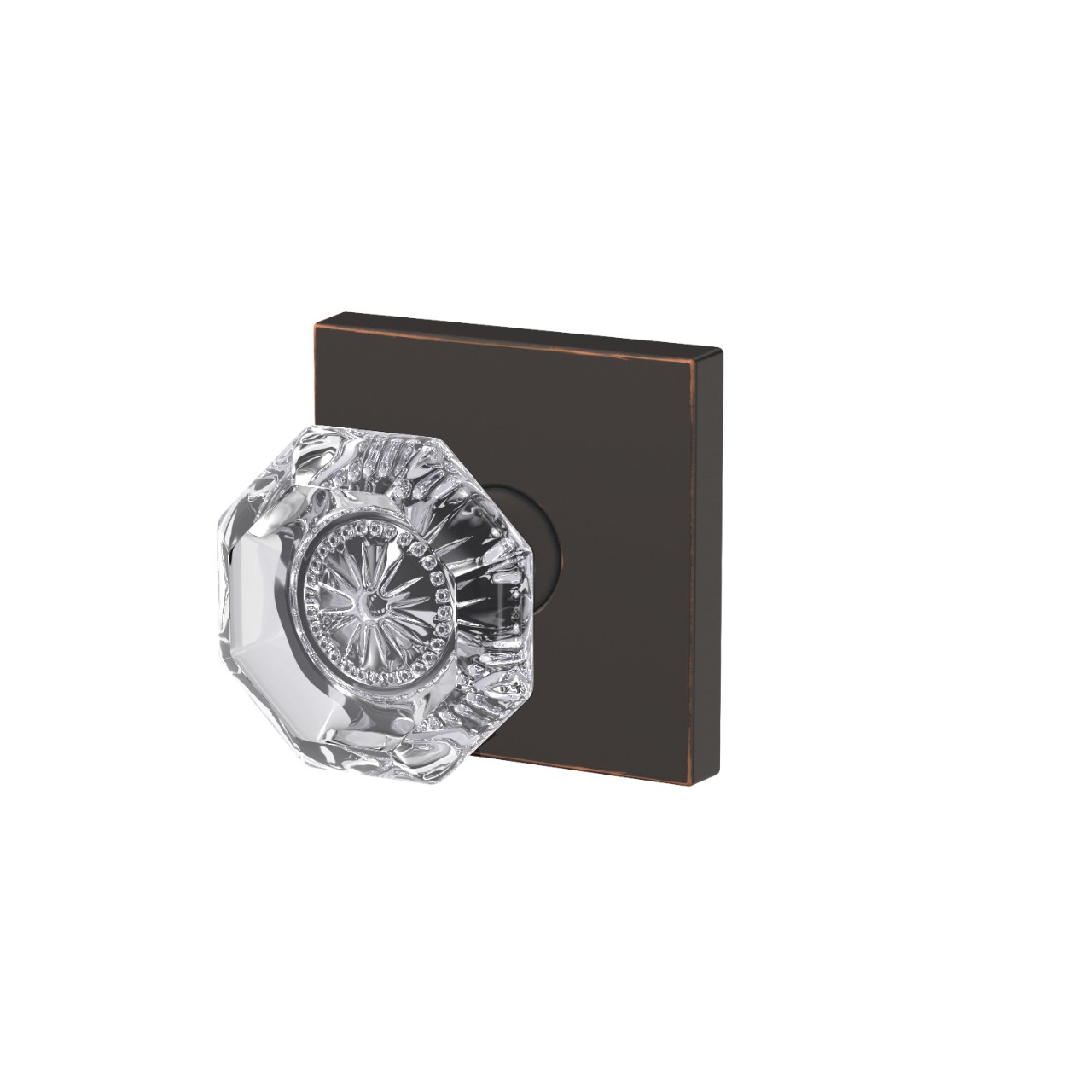 Custom Alexandria Glass Knob Combined Interior Hall-Closet and Bed-Bath Lock
