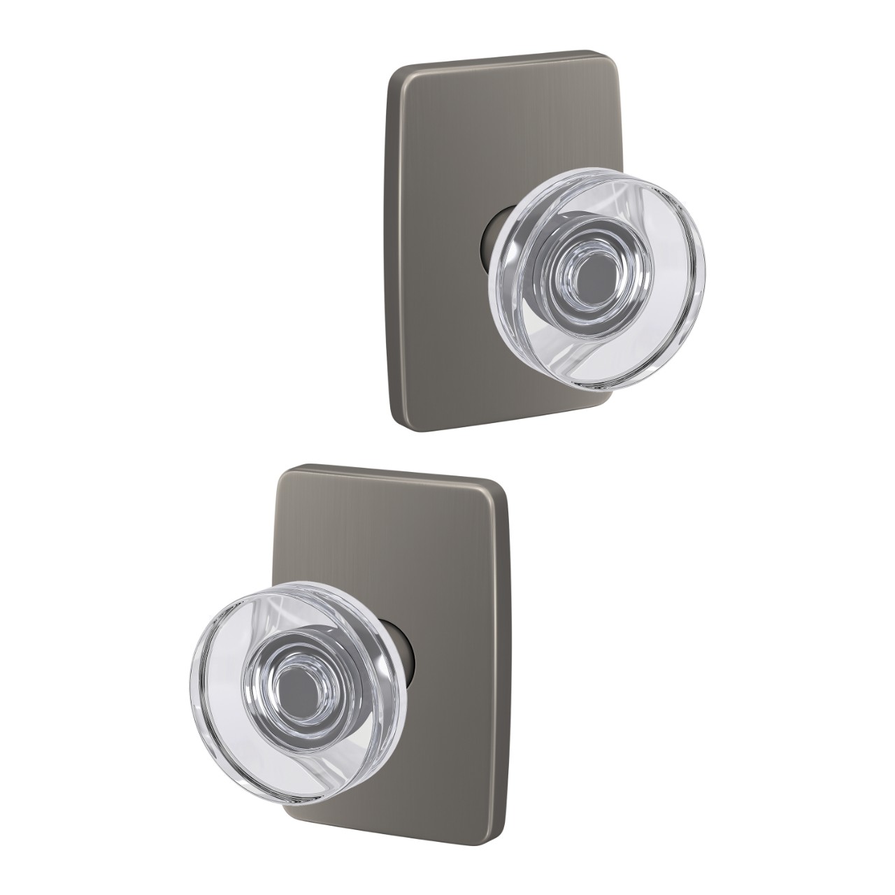 Custom Dawes Glass Knob Hall-Closet and Bed-Bath Lock