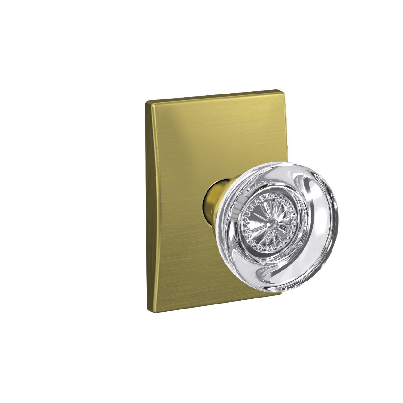 Custom Hobson Glass Knob Combined Interior Hall-Closet and Bed-Bath Lock