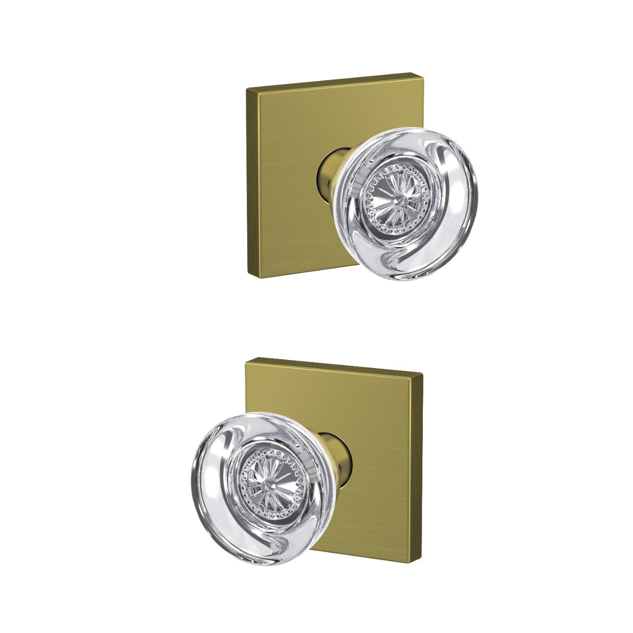 Custom Hobson Glass Knob Combined Interior Hall-Closet and Bed-Bath Lock
