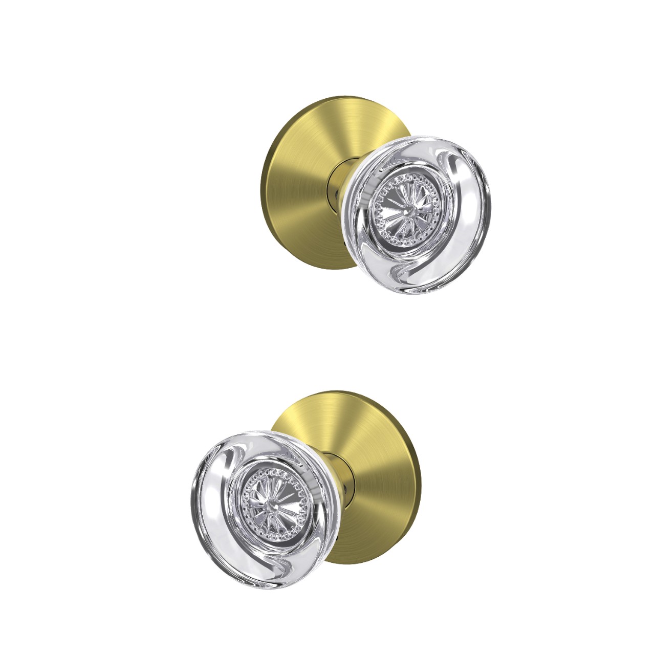 Custom Hobson Glass Knob Combined Interior Hall-Closet and Bed-Bath Lock
