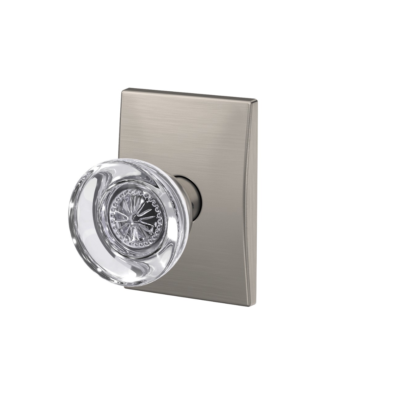 Custom Hobson Glass Knob Combined Interior Hall-Closet and Bed-Bath Lock