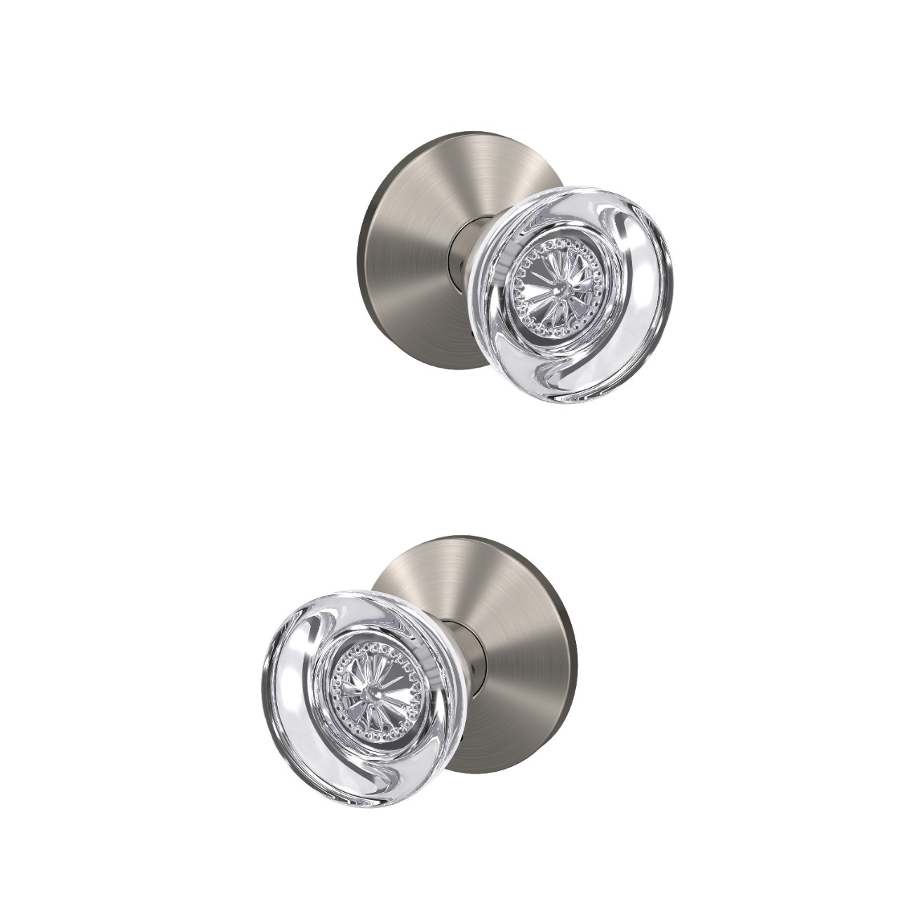 Custom Hobson Glass Knob Combined Interior Hall-Closet and Bed-Bath Lock
