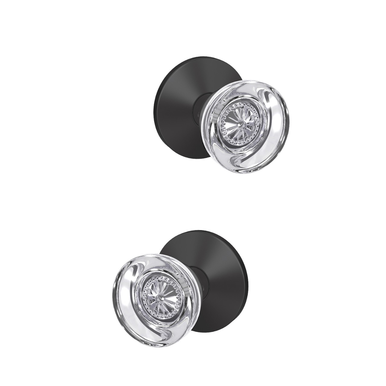 Custom Hobson Glass Knob Combined Interior Hall-Closet and Bed-Bath Lock