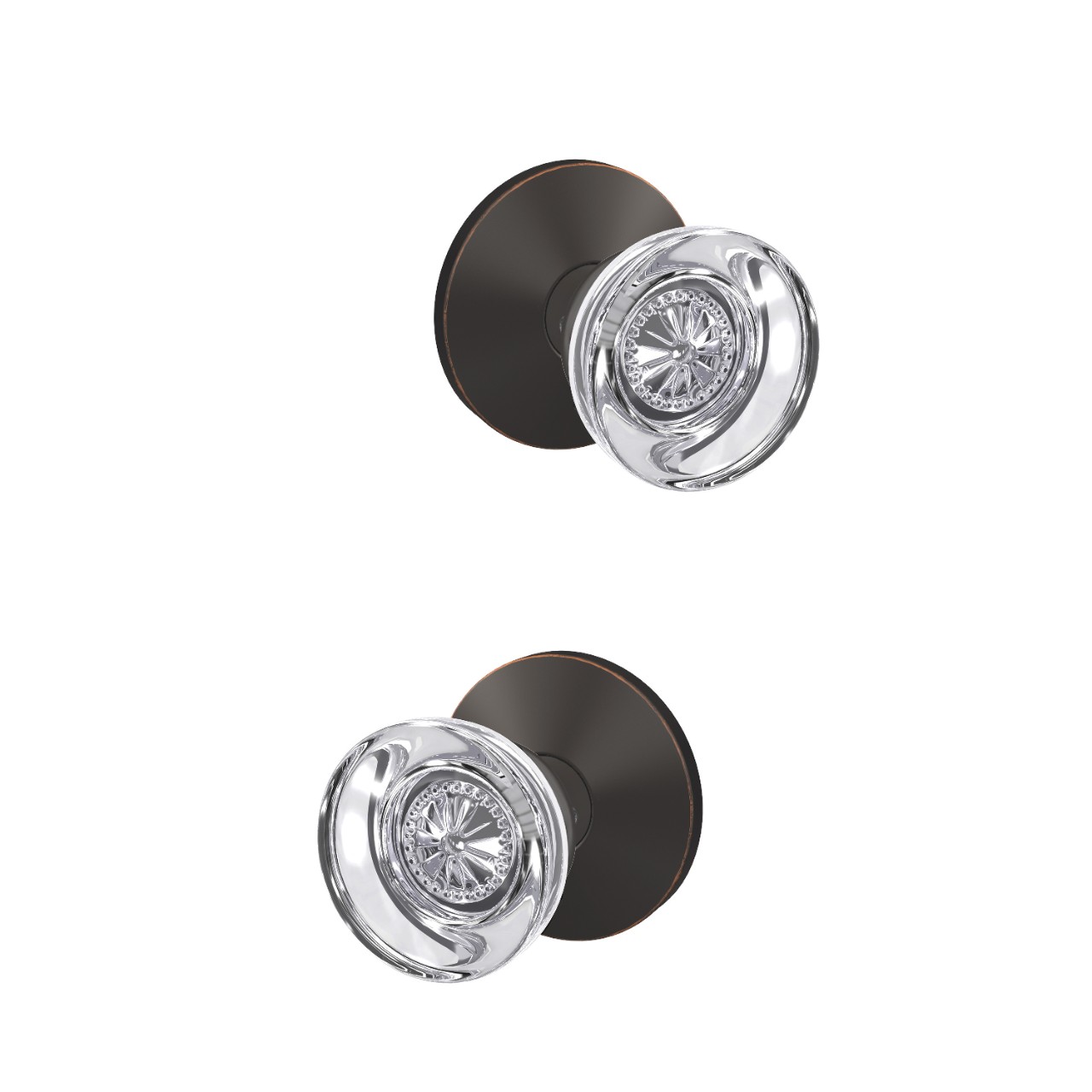 Custom Hobson Glass Knob Combined Interior Hall-Closet and Bed-Bath Lock