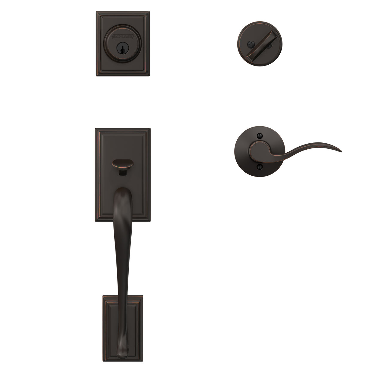 Single Cylinder Handleset and Accent Lever