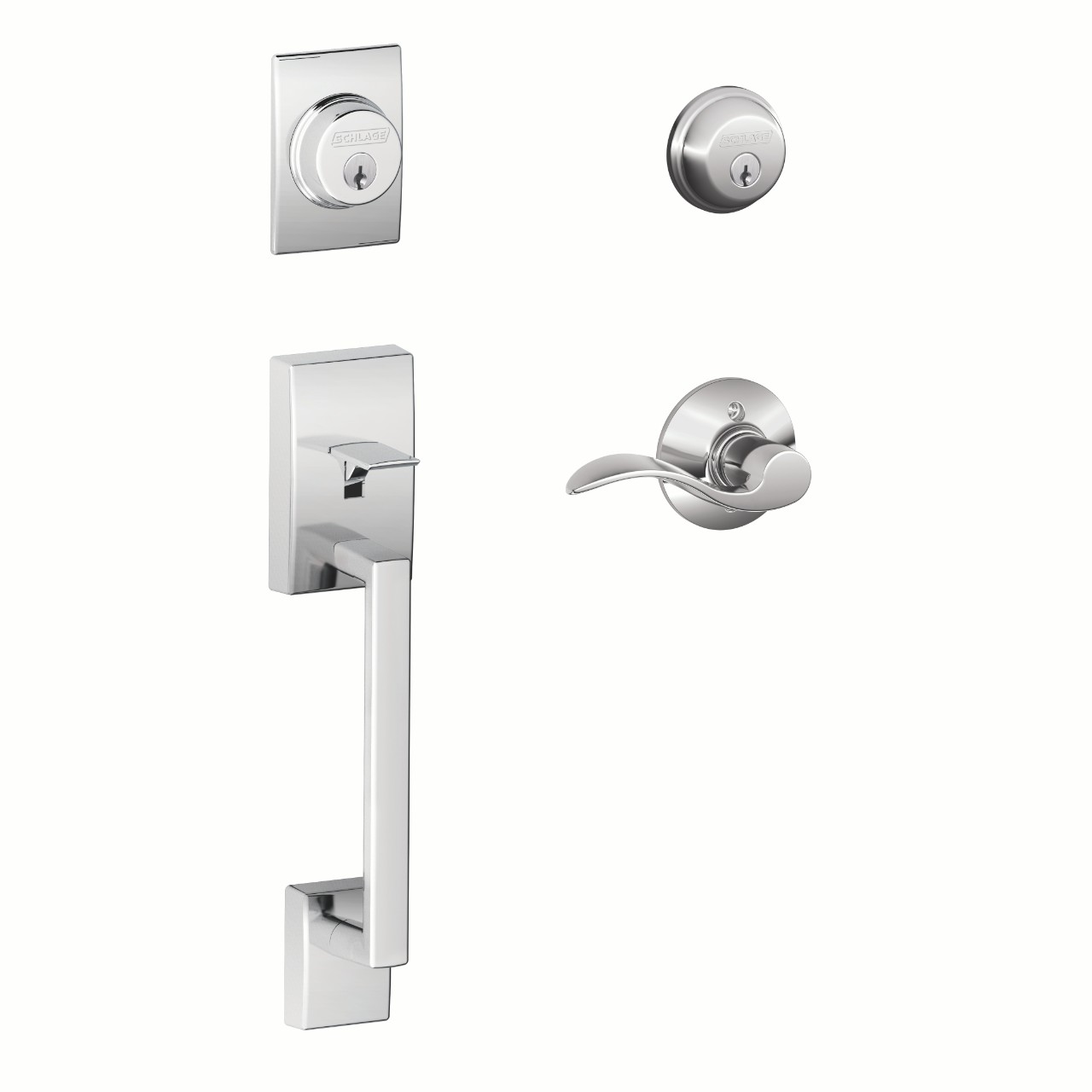 Double Cylinder Handleset and Accent Lever