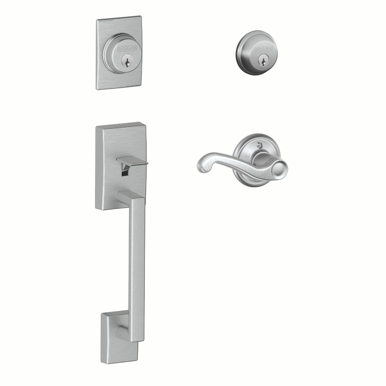 Double Cylinder Handleset and Flair Lever