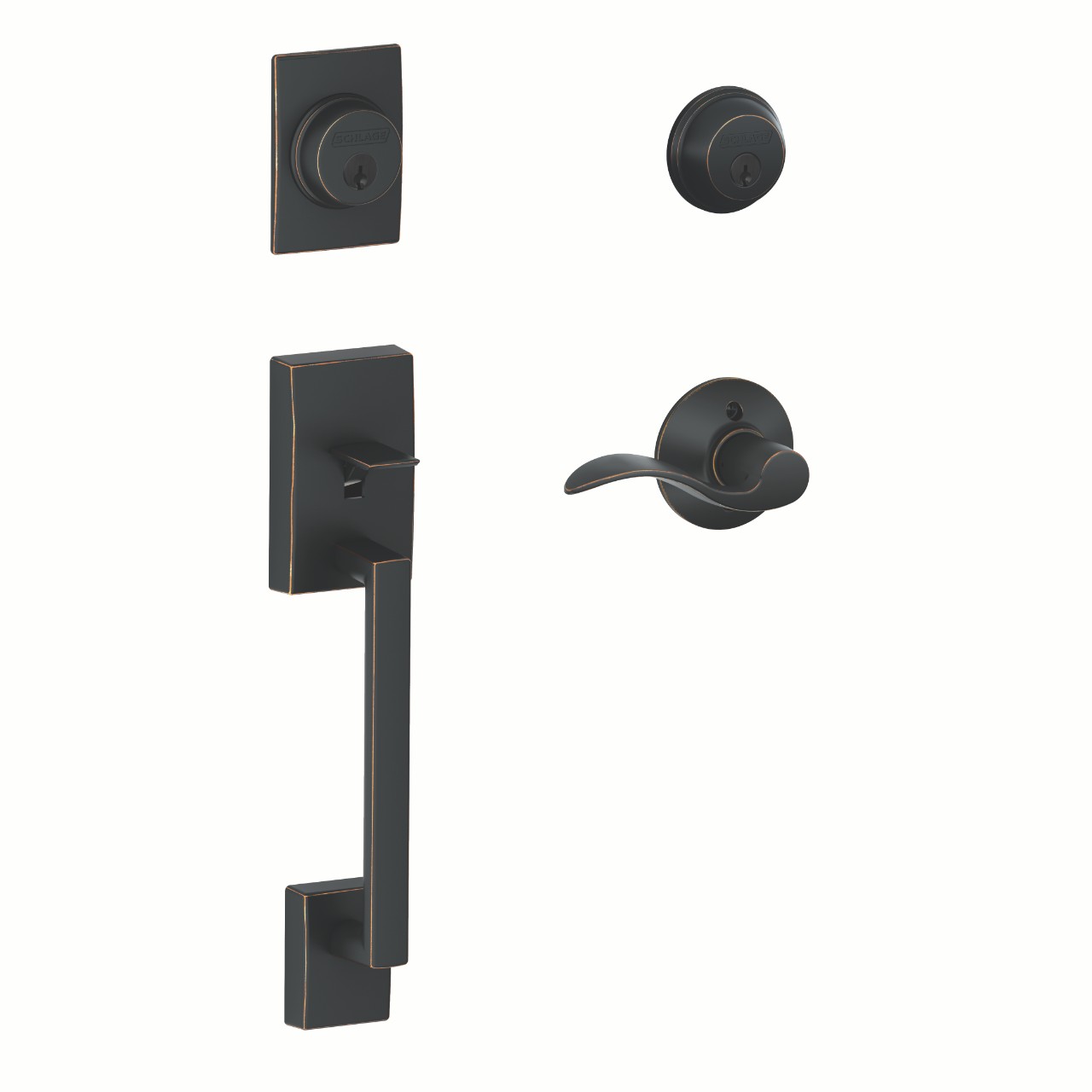 Double Cylinder Handleset and Accent Lever