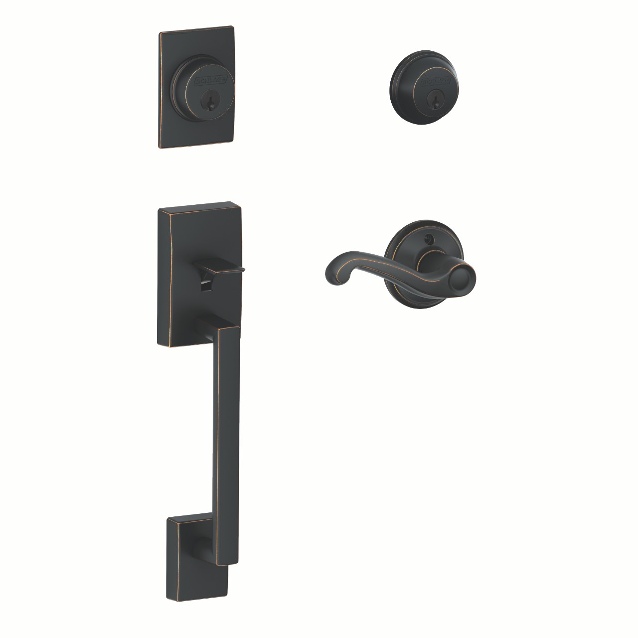 Double Cylinder Handleset and Flair Lever