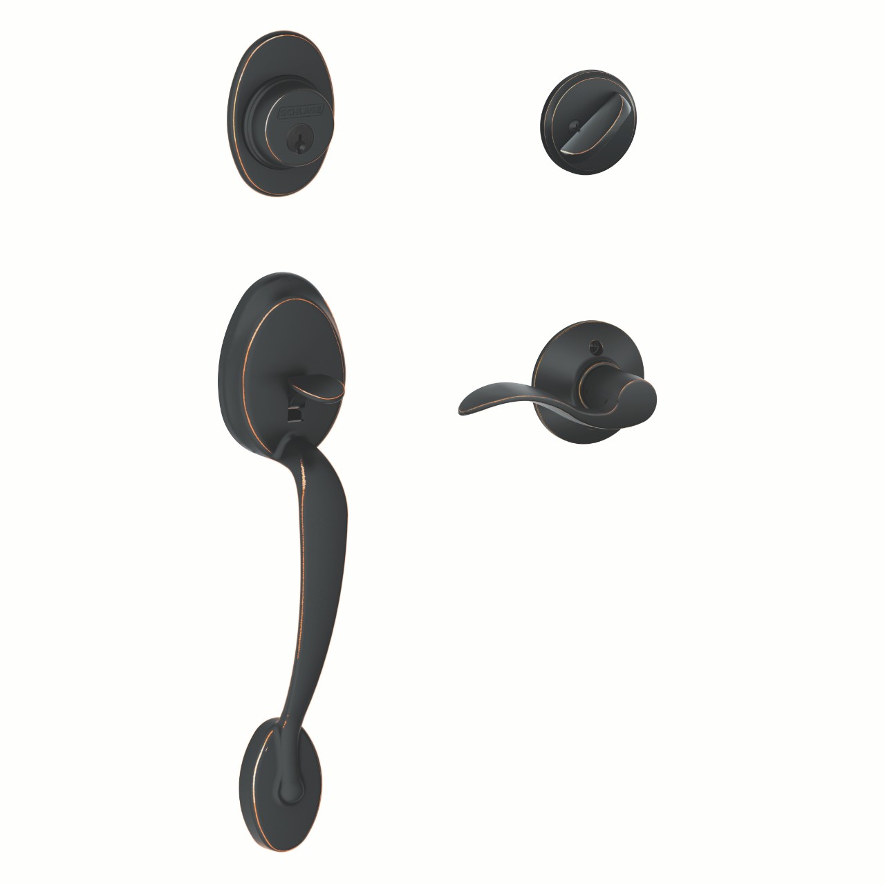 Single Cylinder Handleset and Accent Lever