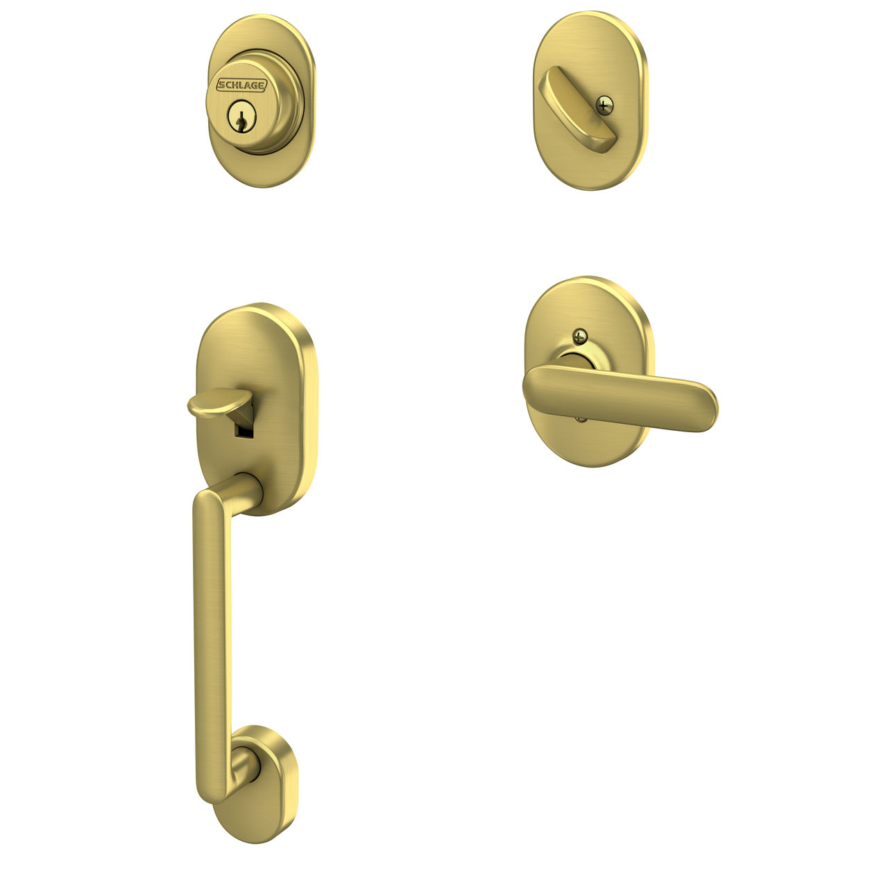 Single Cylinder Handleset and Davlin Lever with Remsen Trim