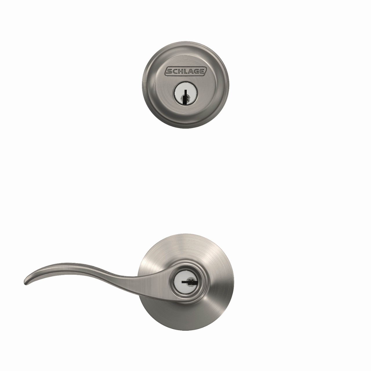 Single Cylinder Deadbolt and Accent Lever Keyed Entry Lock