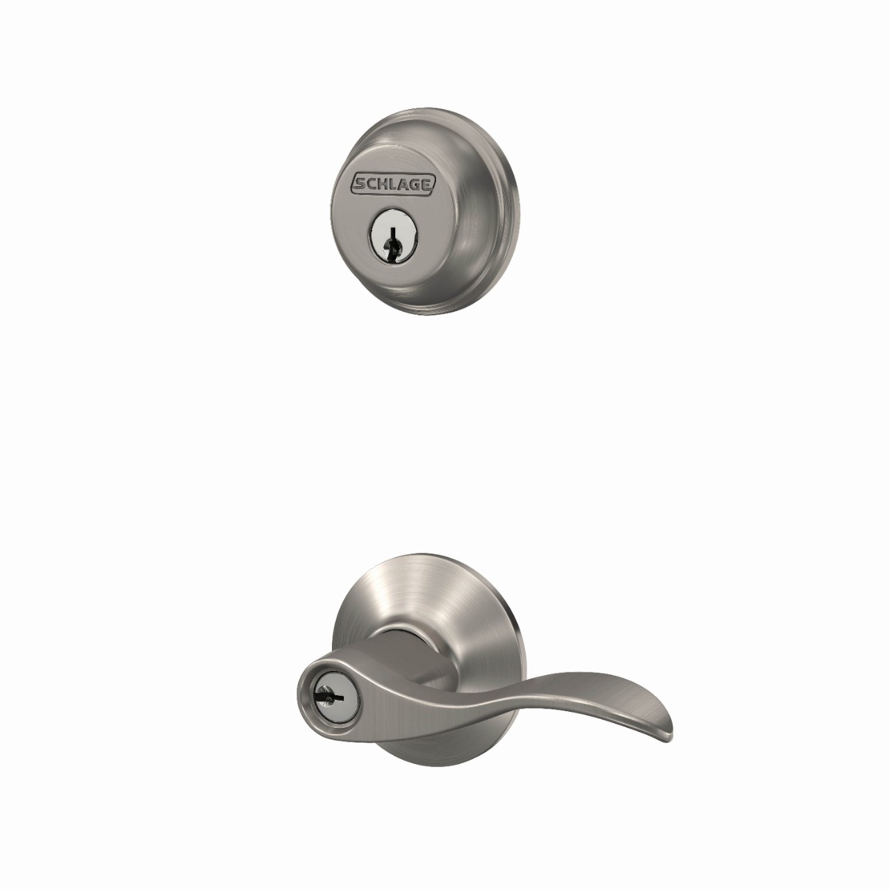 Single Cylinder Deadbolt and Accent Lever Keyed Entry Lock