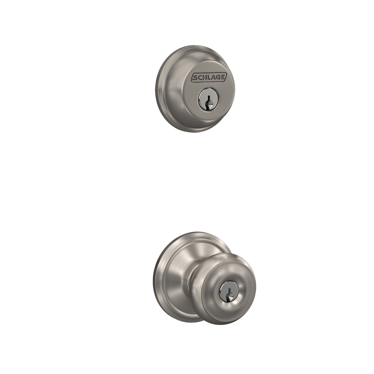 Single Cylinder Deadbolt and Georgian Knob Keyed Entry Lock