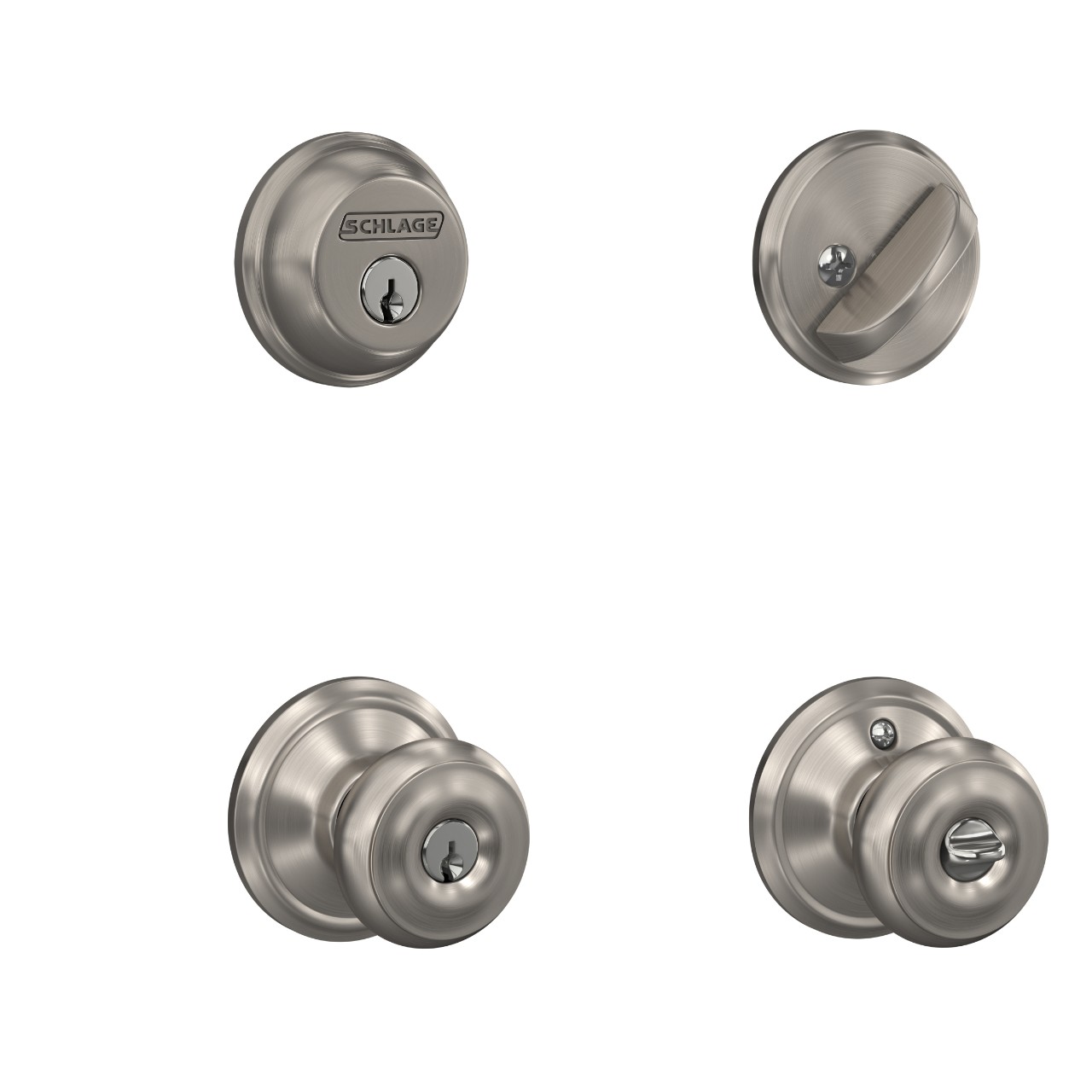 Single Cylinder Deadbolt and Georgian Knob Keyed Entry Lock