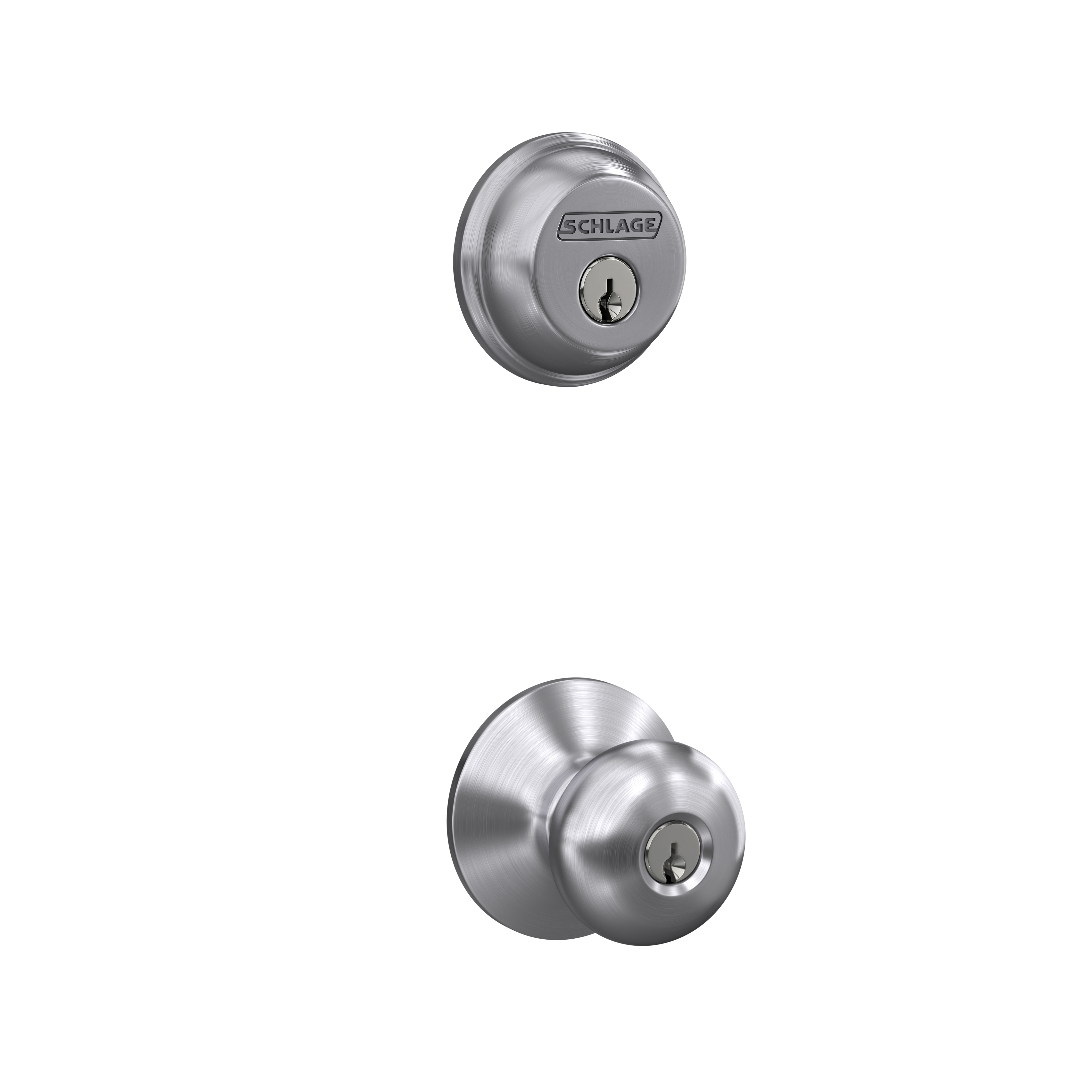 Single Cylinder Deadbolt and Plymouth Knob Keyed Entry Lock