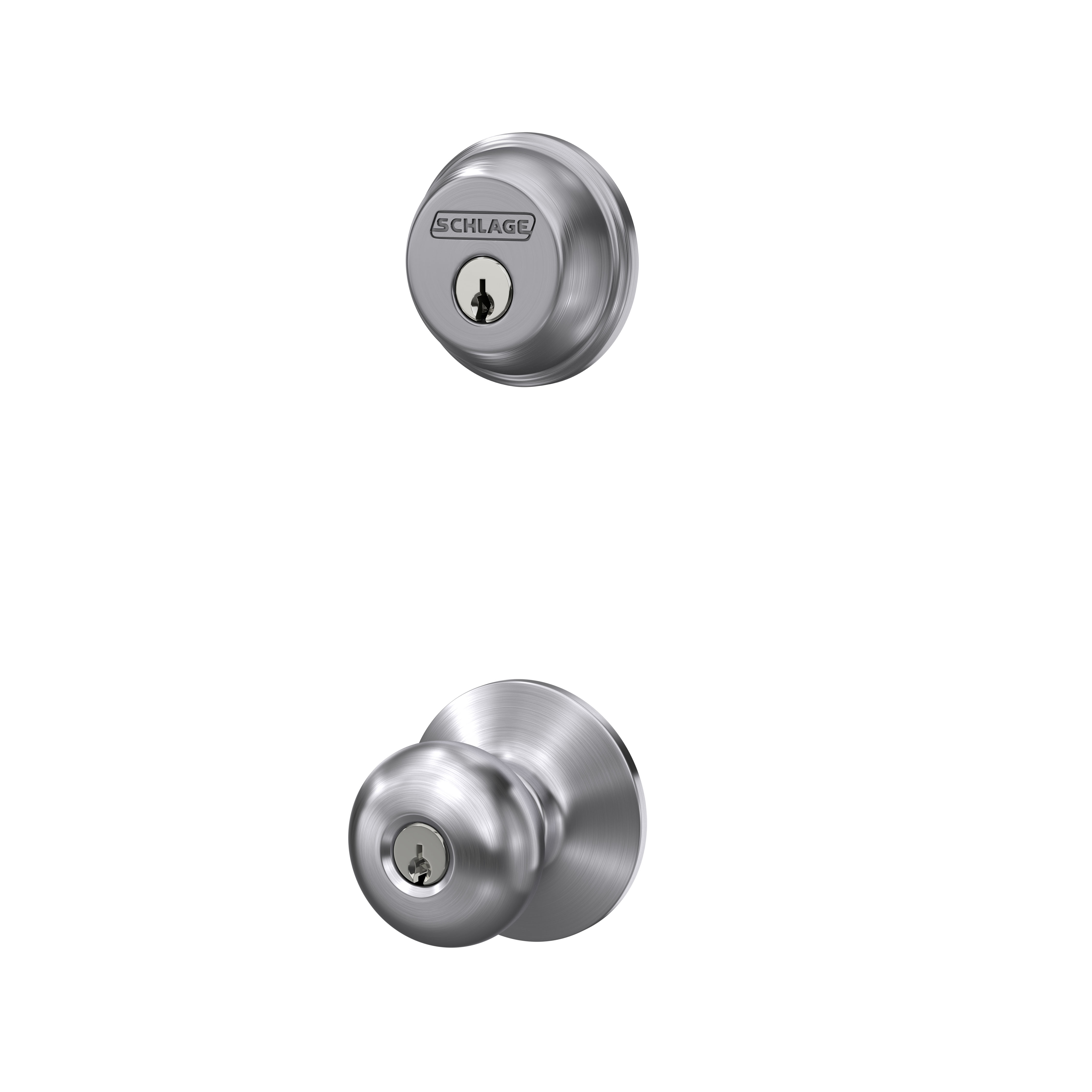 Single Cylinder Deadbolt and Plymouth Knob Keyed Entry Lock