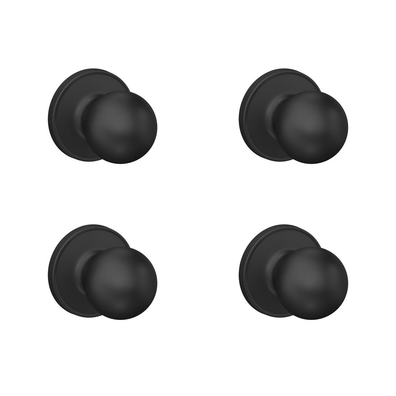 Schlage Home Essentials Jannell Hall and Closet Passage Door Knob, 4-Pack