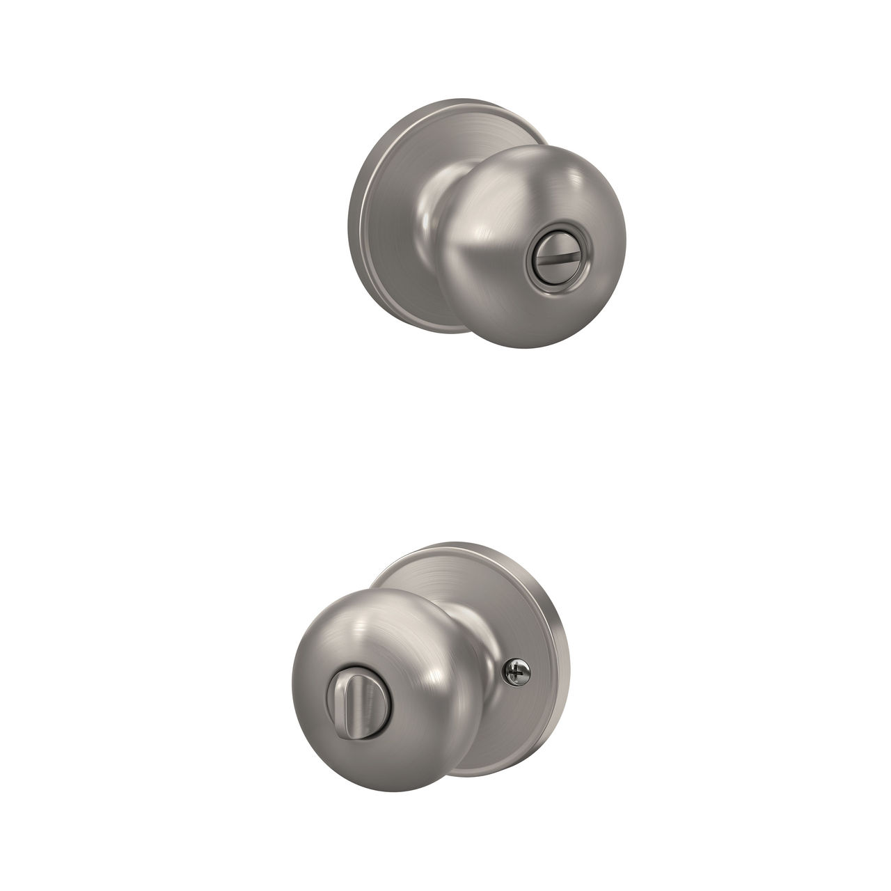 Schlage Home Essentials Marwood Bed and Bath Locking Door Knob, 4-Pack
