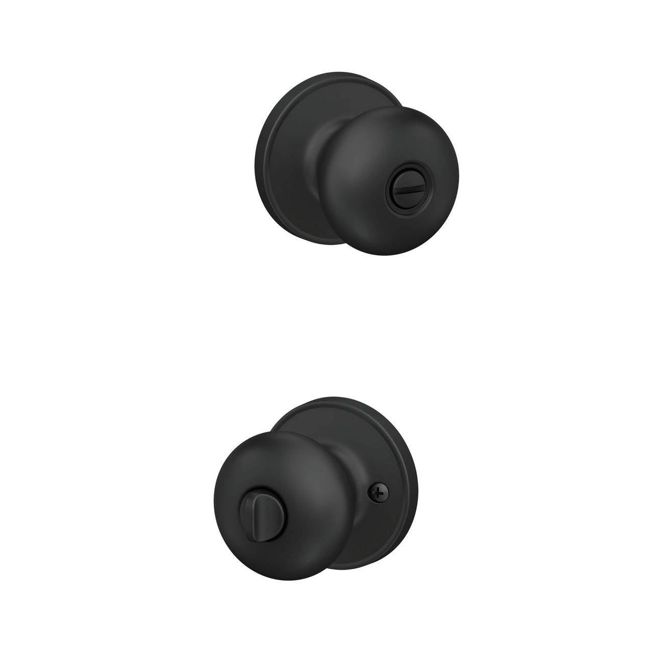 Schlage Home Essentials Marwood Bed and Bath Locking Door Knob, 4-Pack
