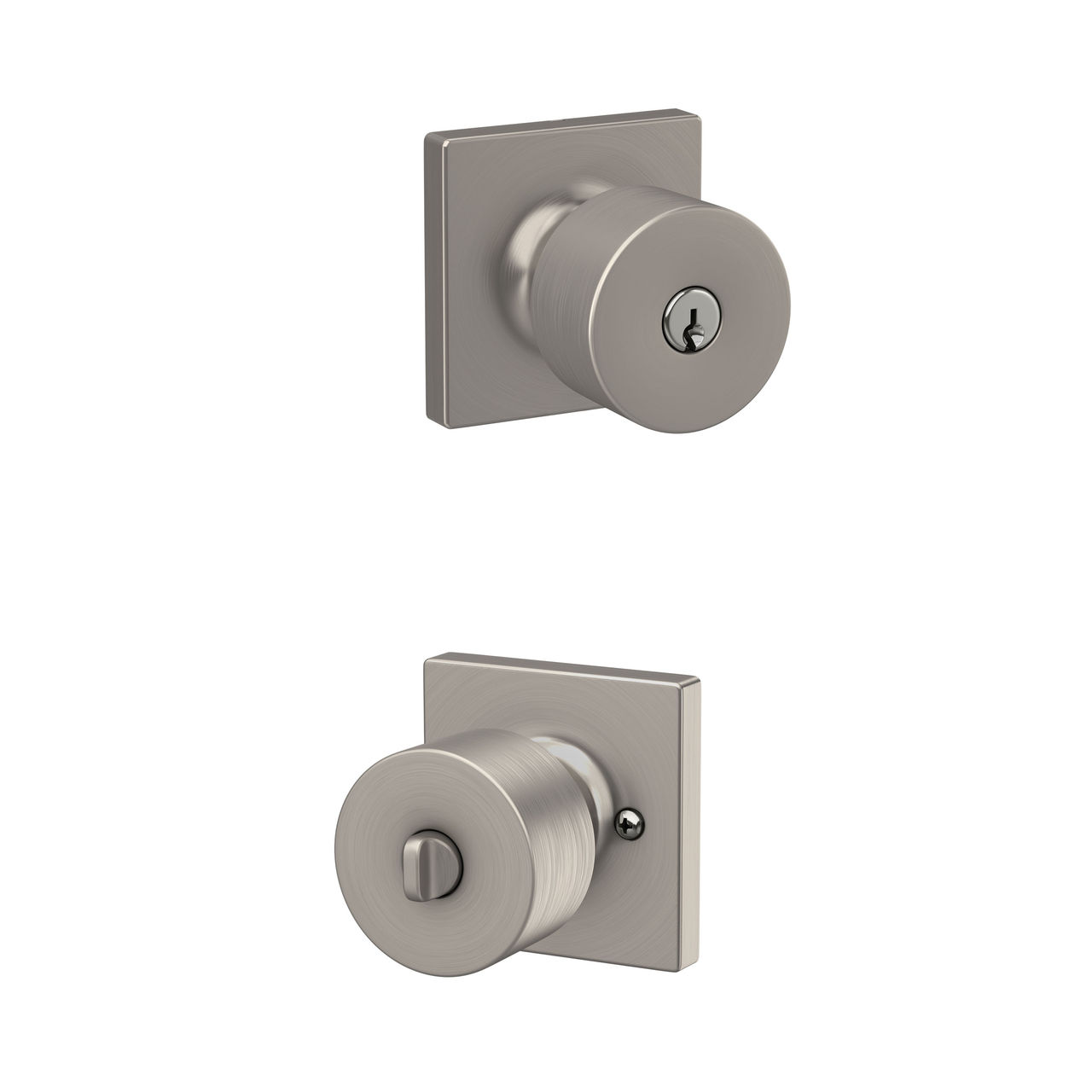 Schlage Home Essentials Realm Keyed Entry Door Knob with Crawley Trim