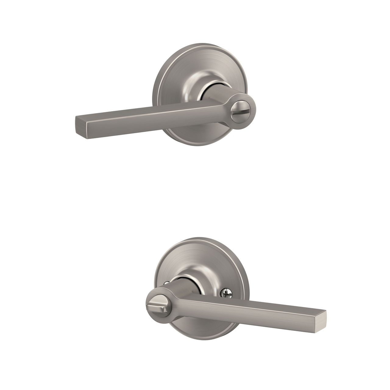 Schlage Home Essentials Hendrix Bed and Bath Locking Door Lever