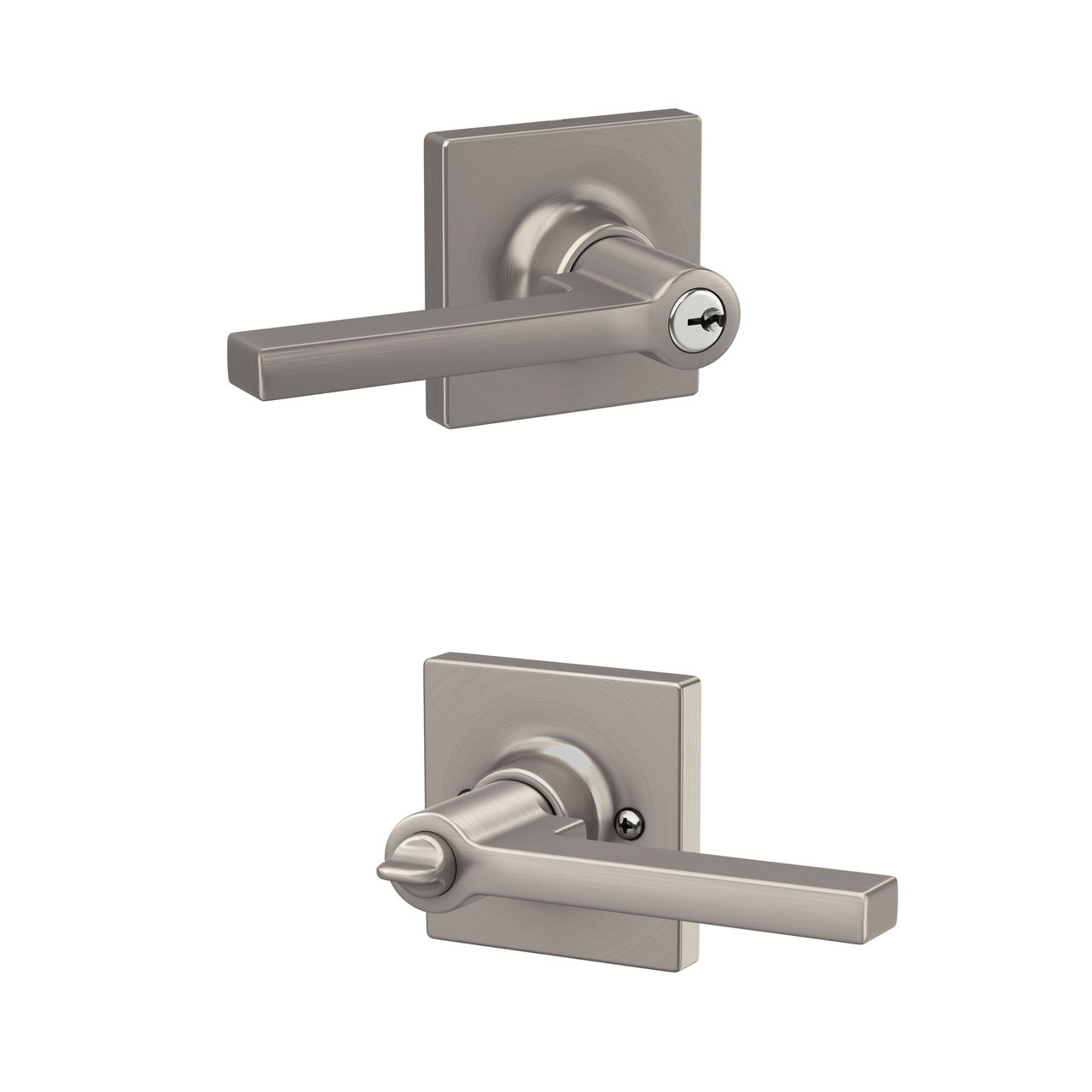 Schlage Home Essentials Hendrix Keyed Entry Door Lever with Crawley Trim