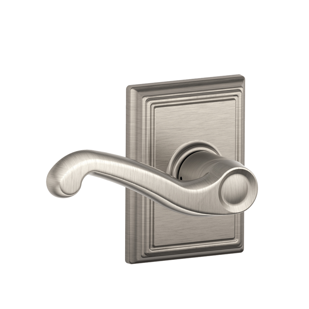 Flair Lever with Addison trim in Satin Nickel