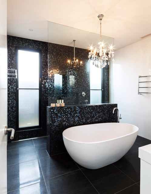 Salle de bain contemporaine par les architectes et designers de bâtiments de Melbourne Mark MacInnis Architect